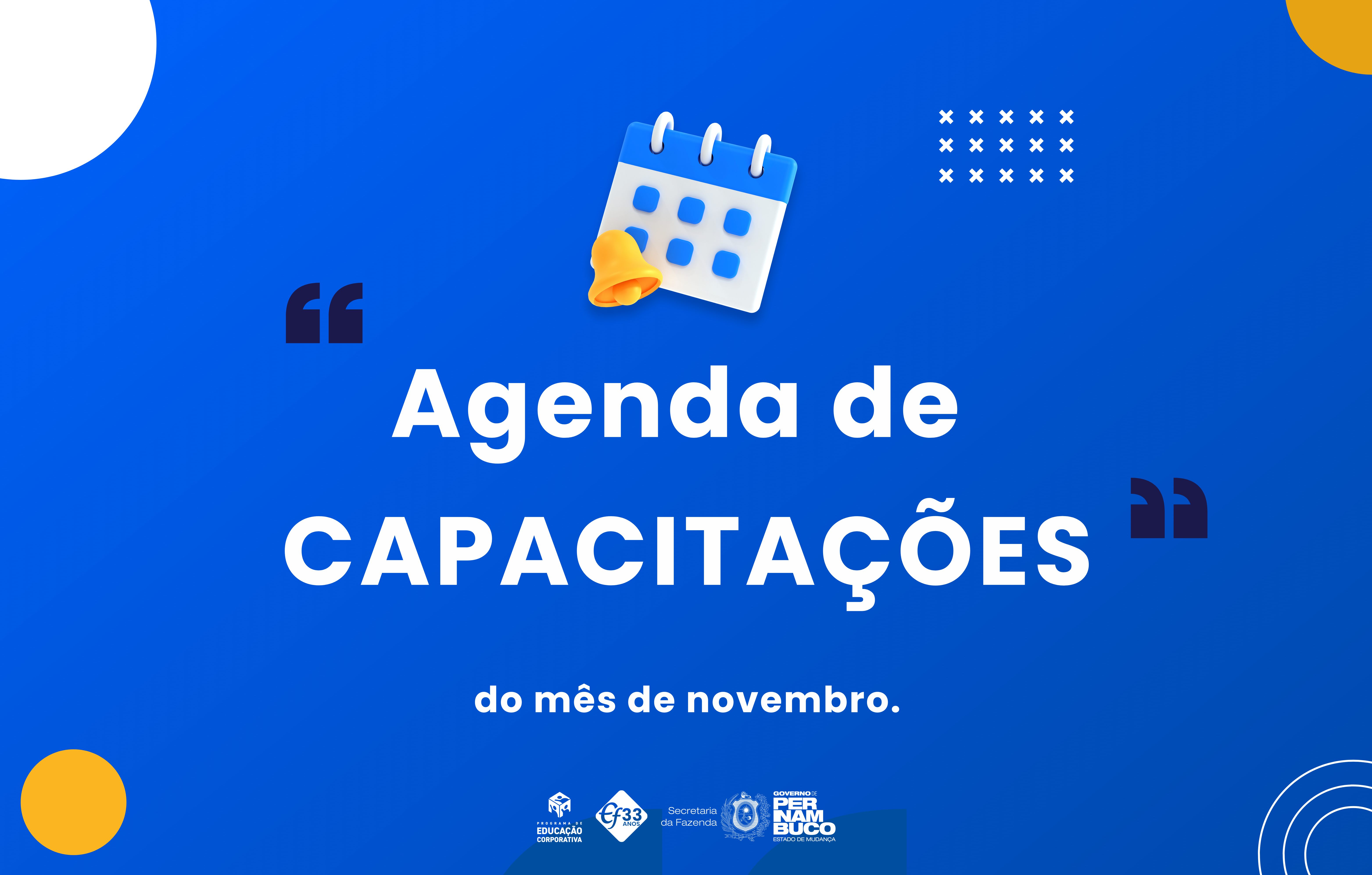 Agenda de capacitações